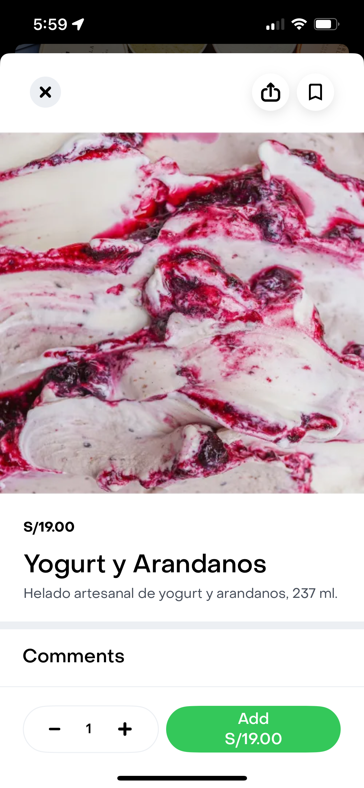 Yogurt y Arándanos
